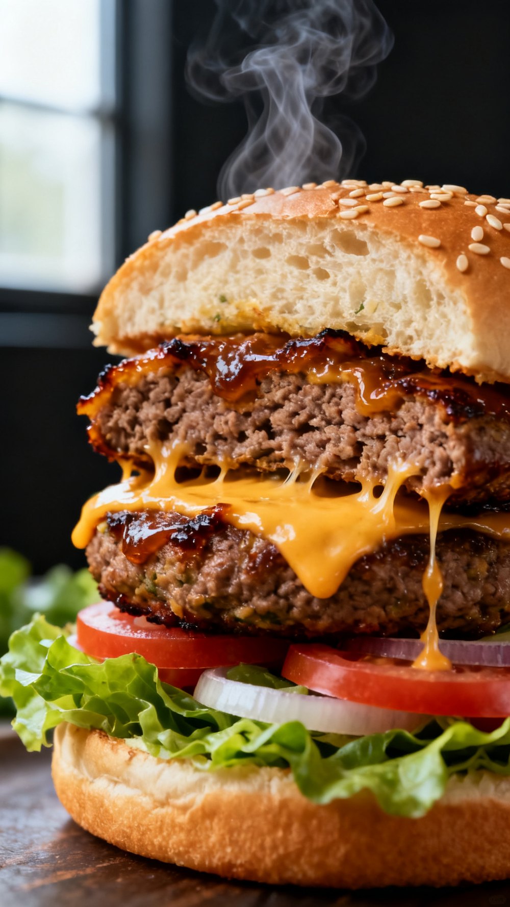 Burger vegan en coupe